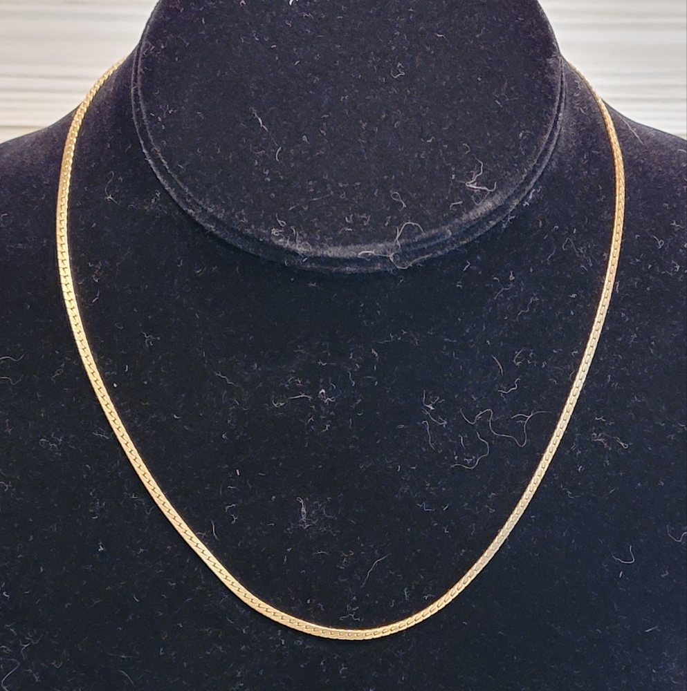 Vintage 1/20 14K Gold Filled Herringbone Chain Necklace 16”